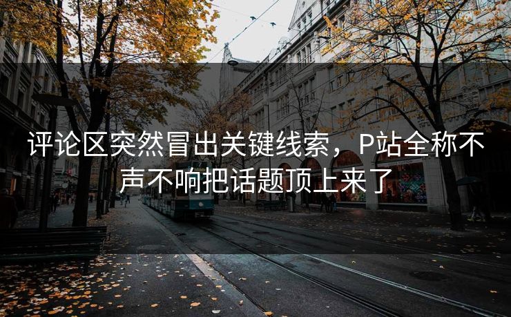 评论区突然冒出关键线索,P站全称不声不响把话题顶上来了-第1张图片-p站助手短视频 - p站搬运工影视网 评论区突然冒出关键线索,P站全称不声不响把话题顶上来了-第1张图片-p站助手短视频 - p站搬运工影视网